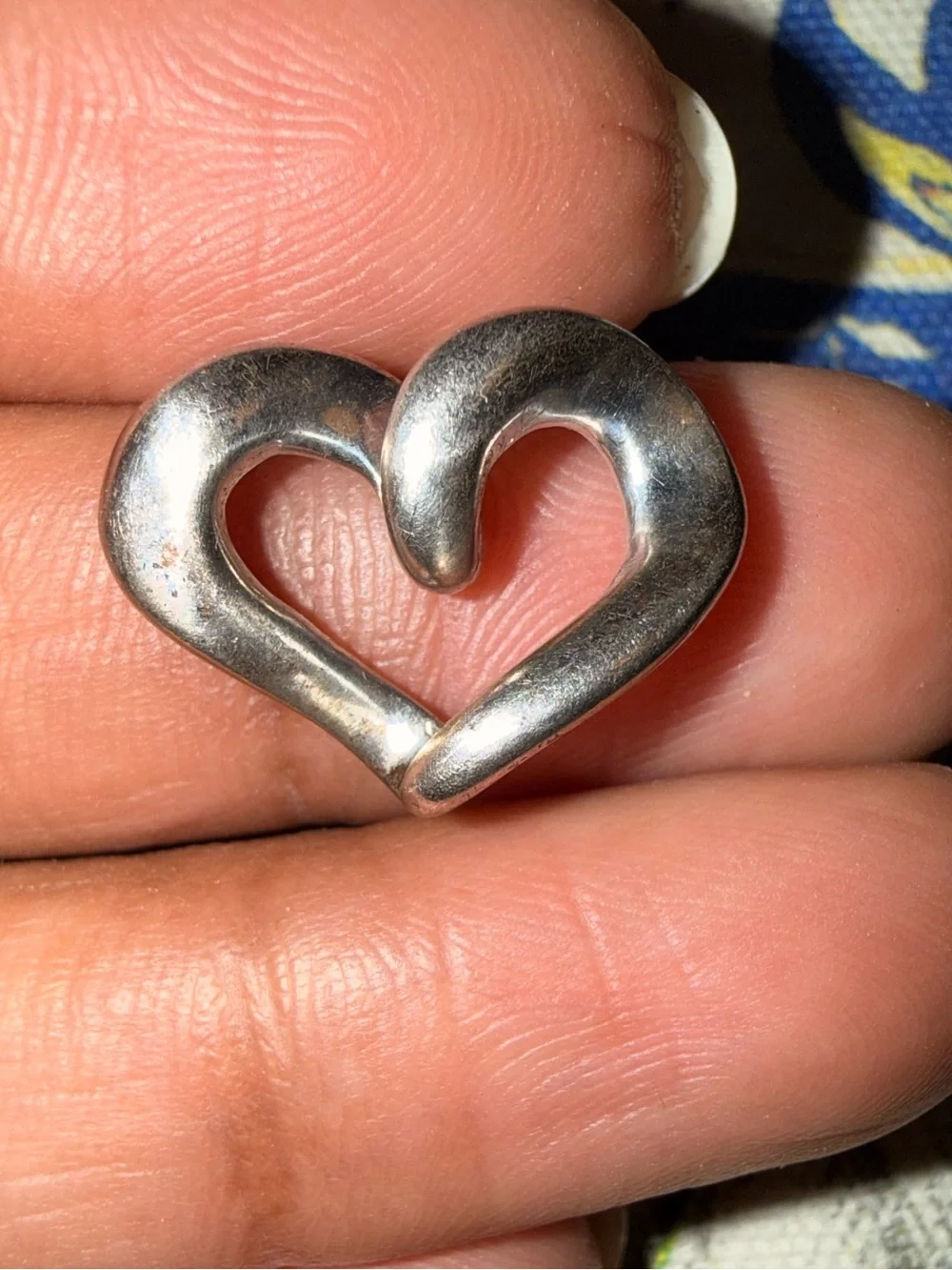 Polished Silver Heart Brooch - Classic Open Heart Pin